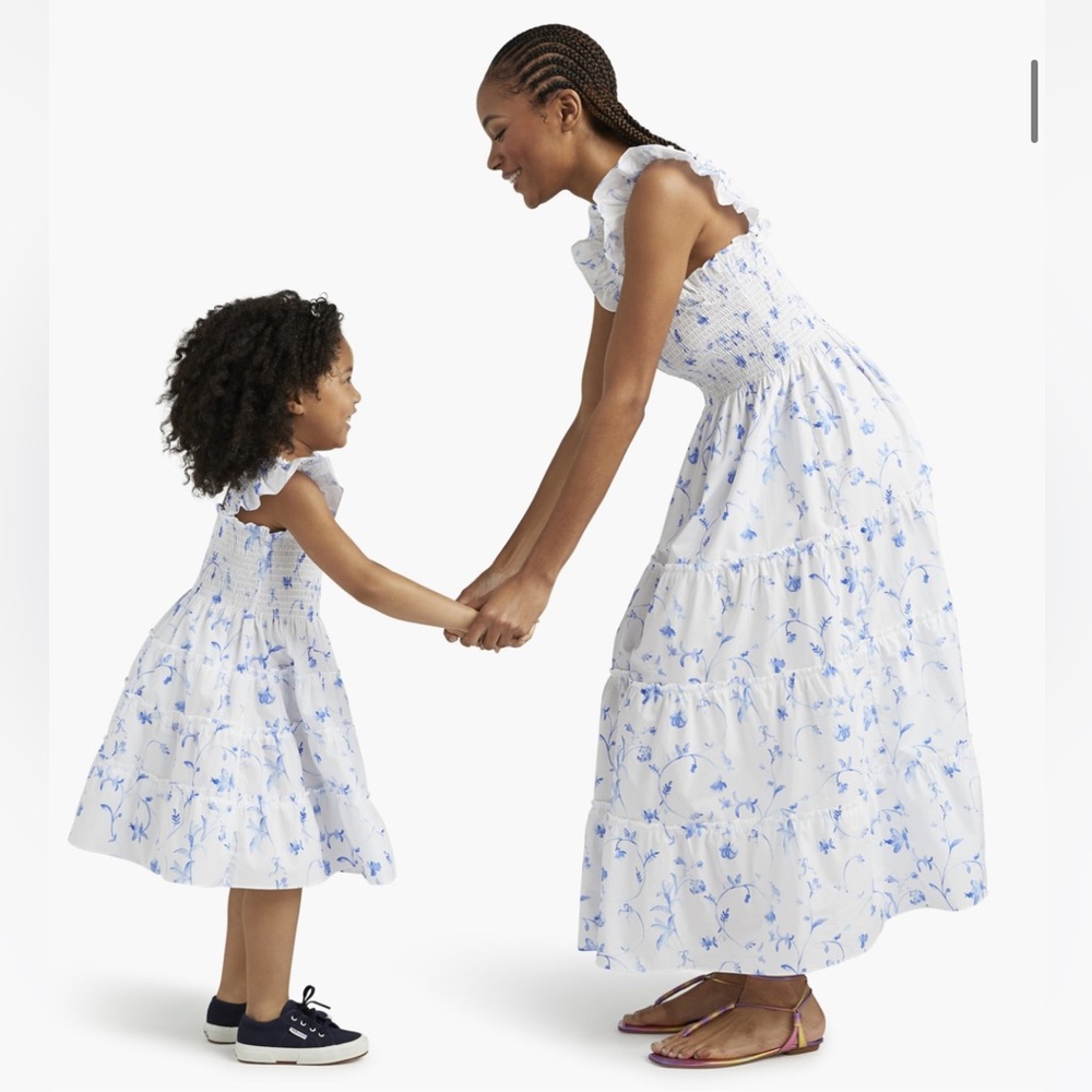 Ec girls nap dress blue botanical sz 9/10